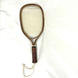 Winfield Racquet Ball Racket 4 1/8 Brown Leather Grip Vintage copper-gold Finish